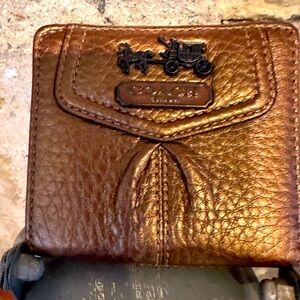 Rare Vintage Madison Mini bifold with snap closure wallet in Bronze